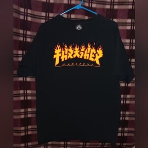 Thrasher Flame Logo Black Tshirt